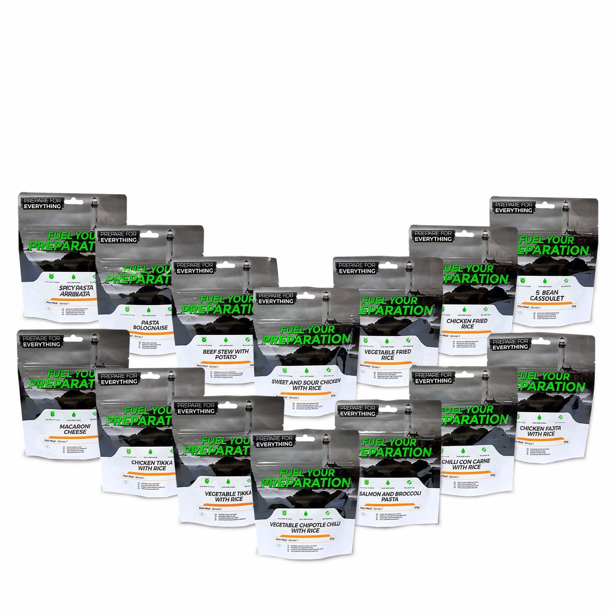 Individual Food Products - 7 Year Shelf Life Pouches