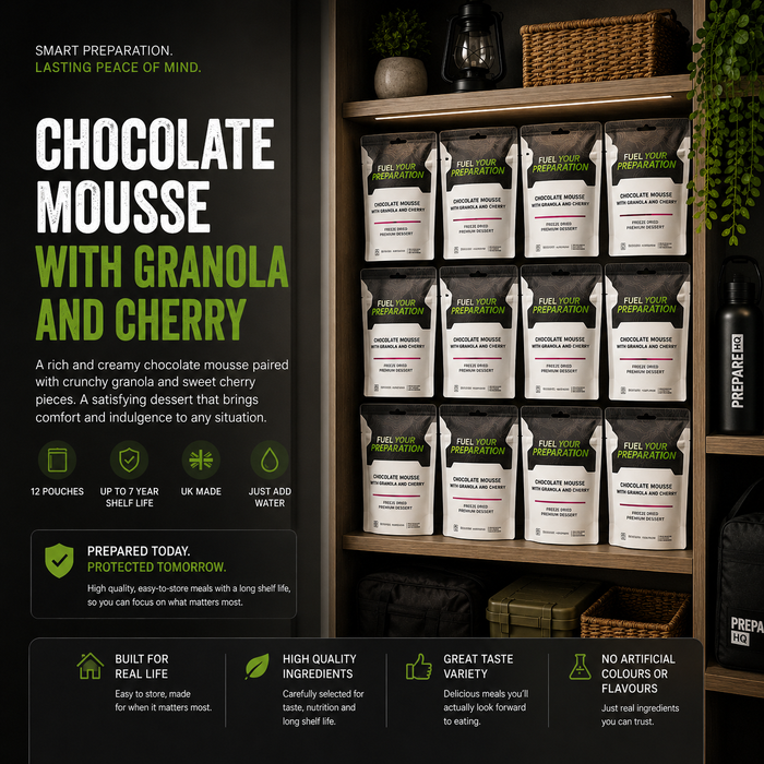 Chocolate Mousse with Granola and Cherry – 12 Pouches