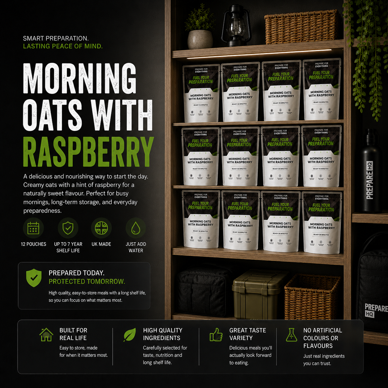Morning Oats With Raspberry – Box of 12 Pouches