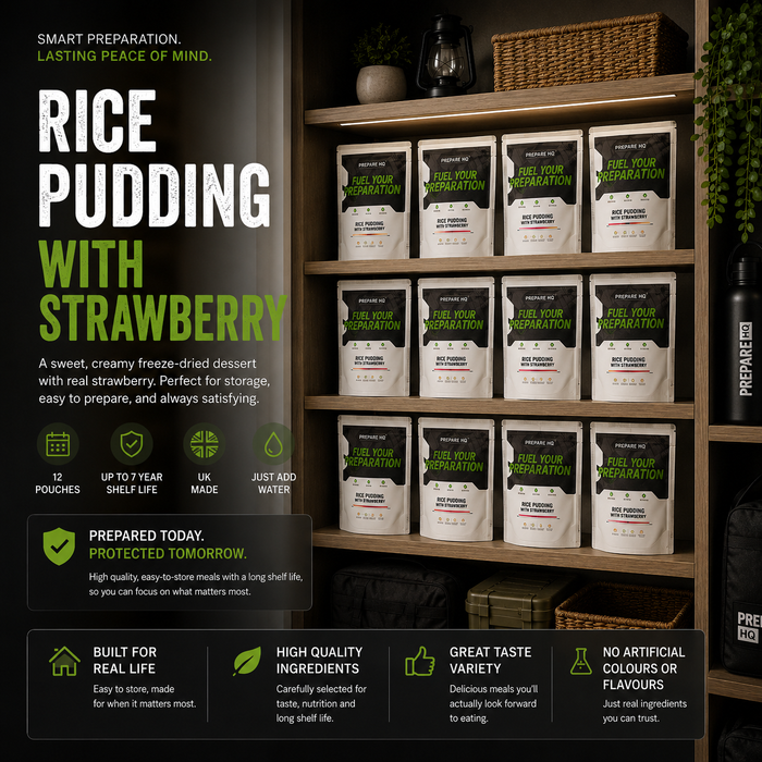 Rice Pudding With Strawberry – Box of 12 Pouches
