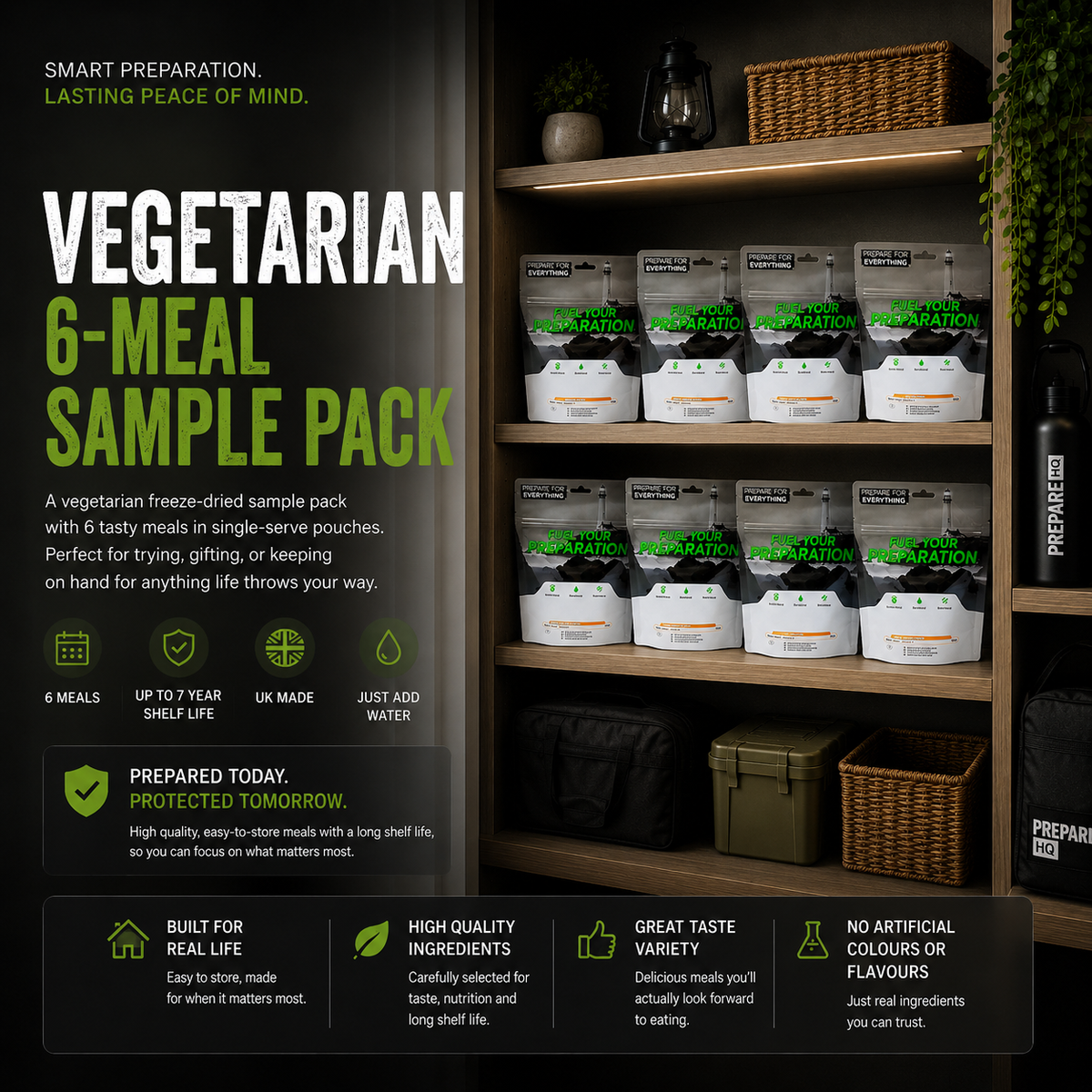 Vegetarian '6 Meal' Sample Emergency Food Pack