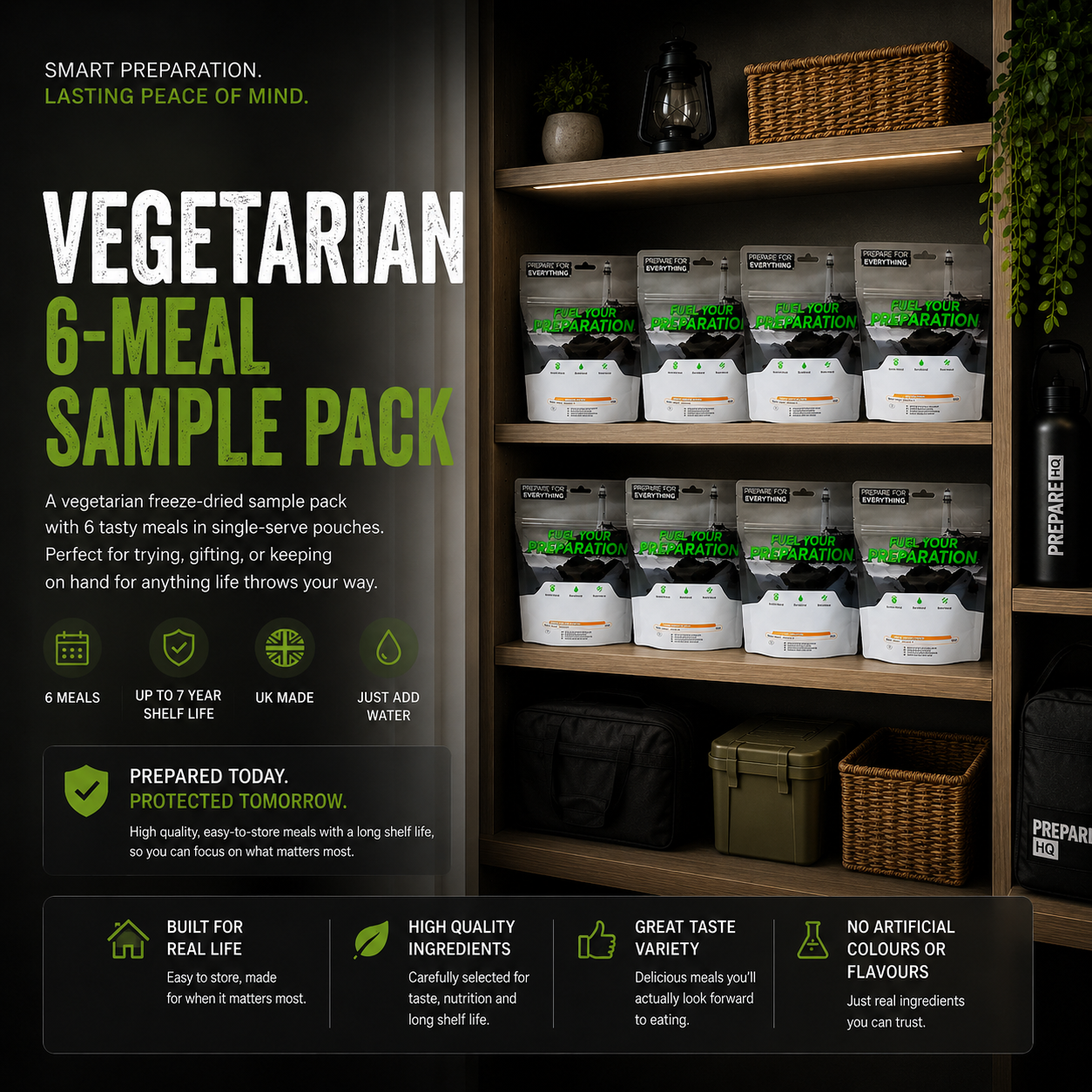 Vegetarian '6 Meal' Sample Emergency Food Pack